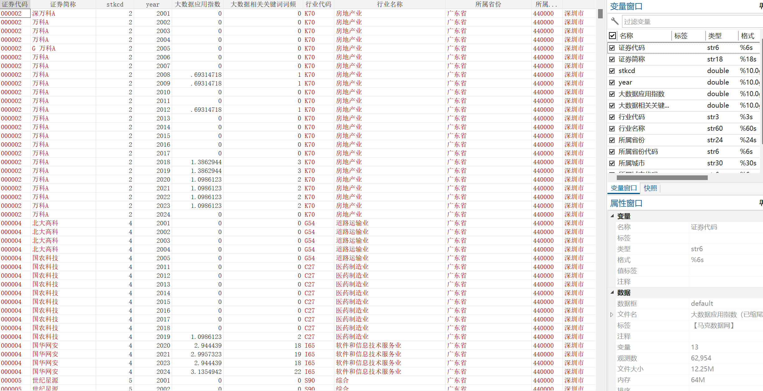 上市公司大数据应用关键词频测算+dofile（2000-2024年）