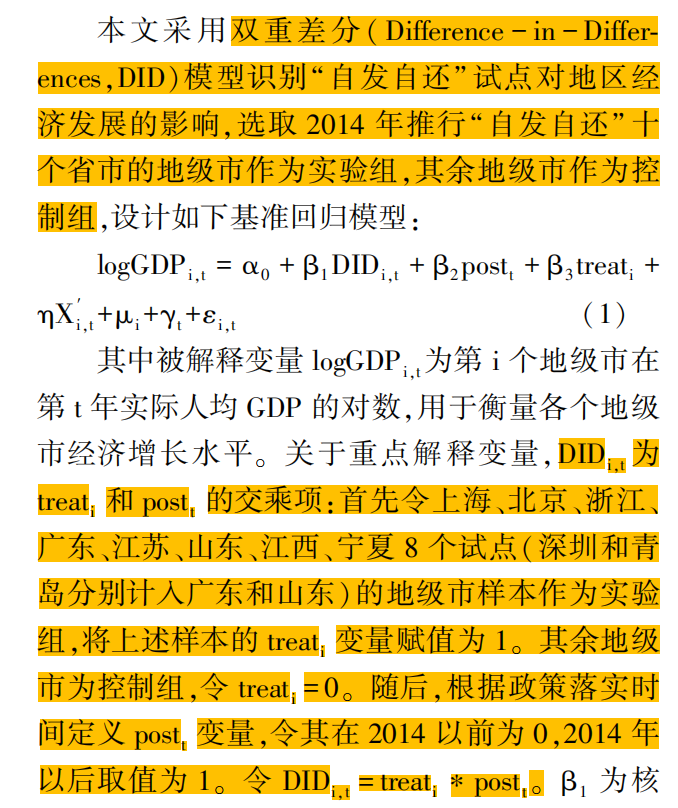 地方政府债券“自发自还”政策DID（2000-2024年）