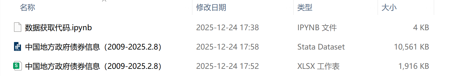 地方政府债券数据（2009-2025.2.8）