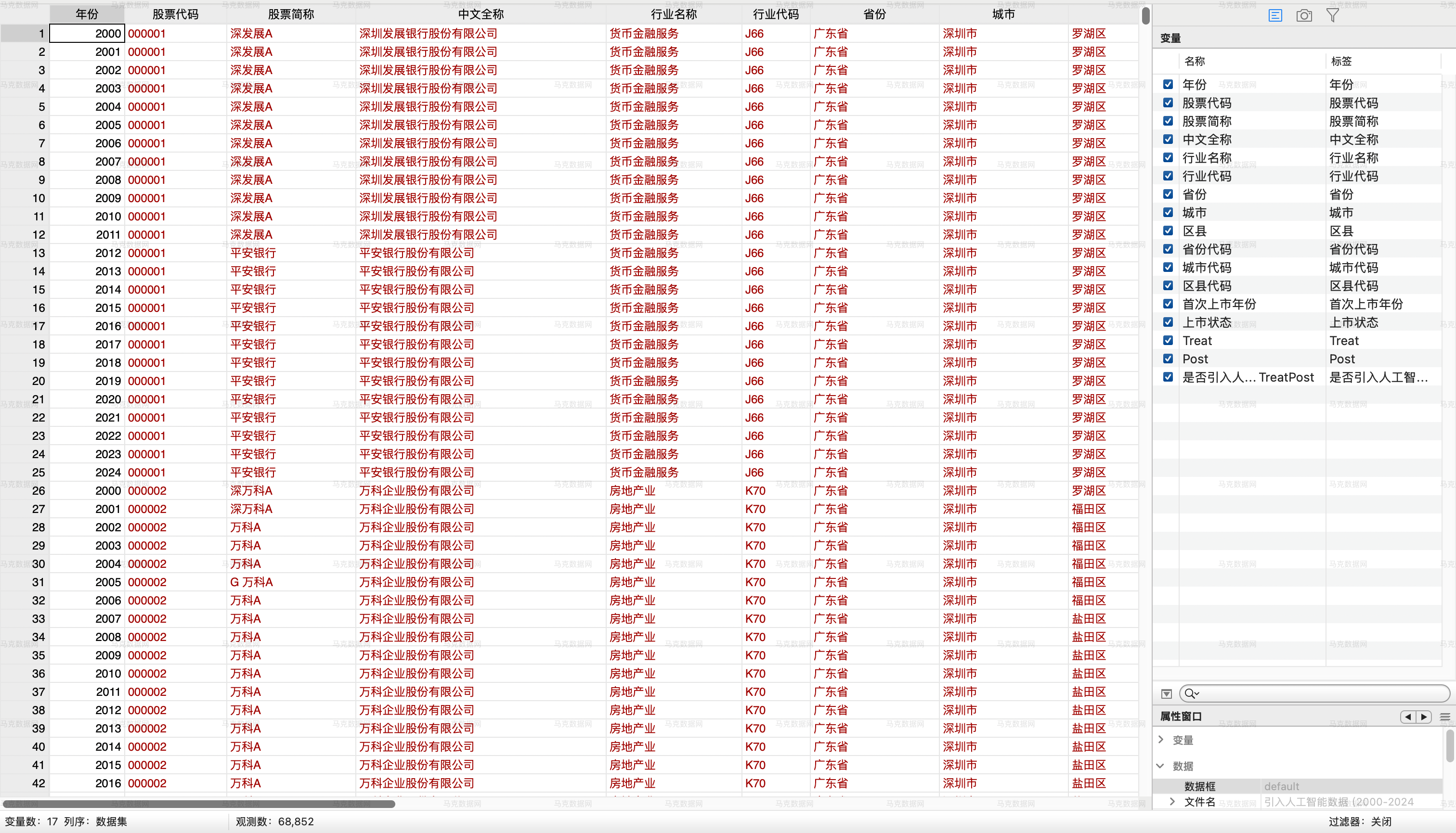 3上市公司人工智能引入数据- Stata格式