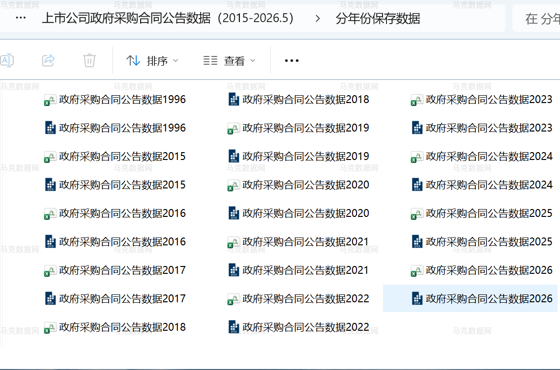 1上市公司政府采购合同公告数据-分年份保存