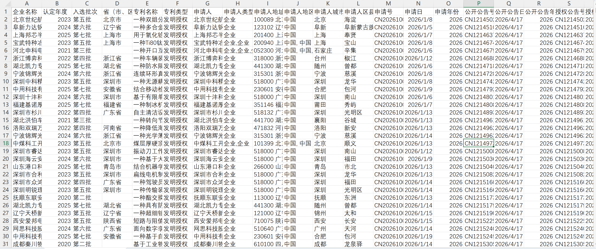2专精特新“小巨人”专利明细数据-csv完整版