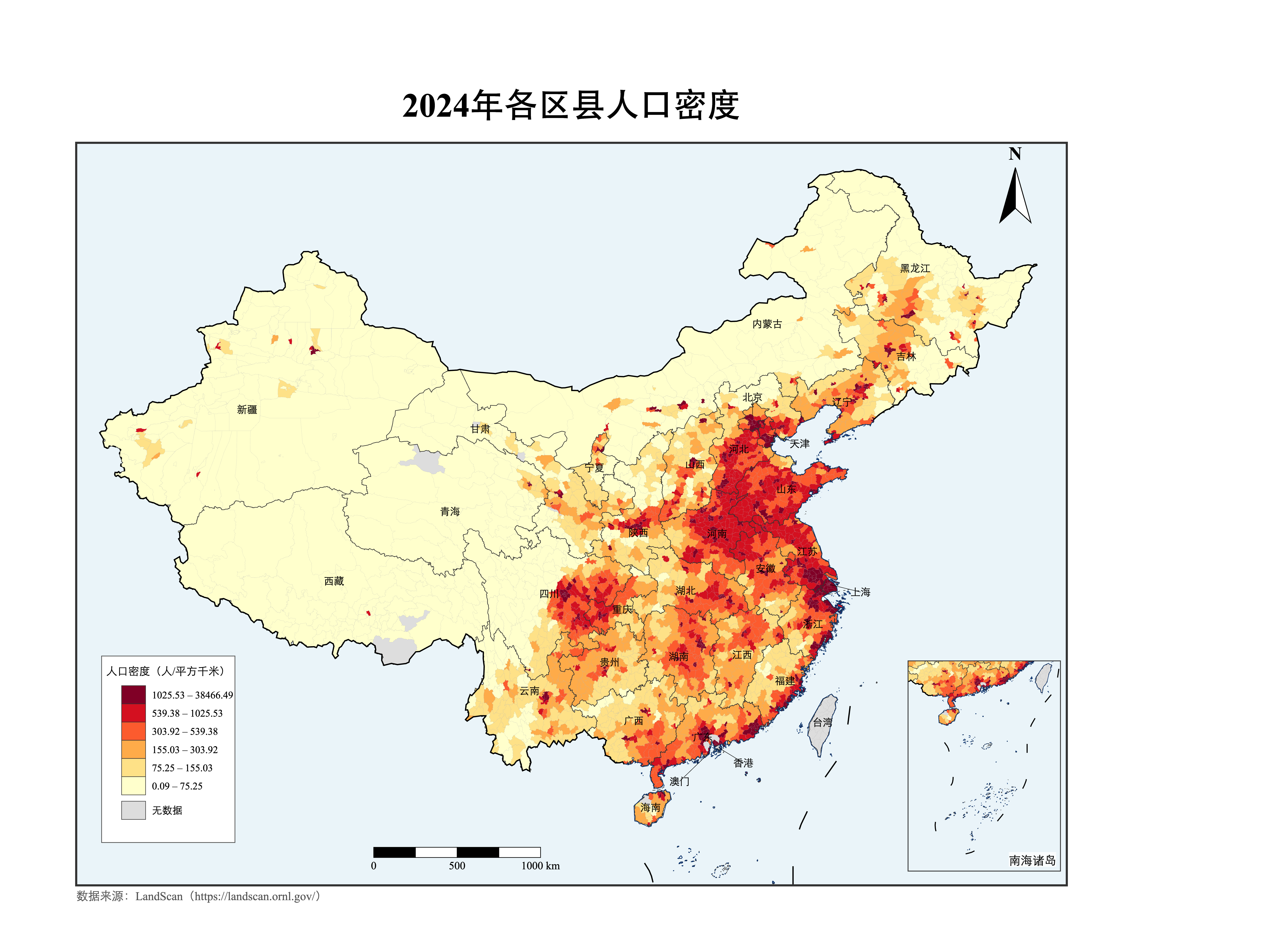 2024年各区县人口密度